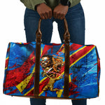 DR Congo Patrice Lumumba Football Victory Travel Bag African Pride Leopard And Flag