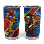 DR Congo Patrice Lumumba Football Victory Tumbler Cup African Pride Leopard And Flag