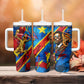 DR Congo Patrice Lumumba Football Victory Tumbler With Handle African Pride Leopard And Flag
