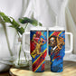 DR Congo Patrice Lumumba Football Victory Tumbler With Handle African Pride Leopard And Flag