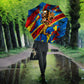 DR Congo Patrice Lumumba Football Victory Umbrella African Pride Leopard And Flag