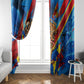 DR Congo Patrice Lumumba Football Victory Window Curtain African Pride Leopard And Flag
