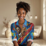DR Congo Patrice Lumumba Football Victory Women Casual Shirt African Pride Leopard And Flag