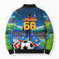 DR Congo Patrice Lumumba Bomber Puffer Jacket Kinshasa Stadium Flag - King Of Kinshasa Football