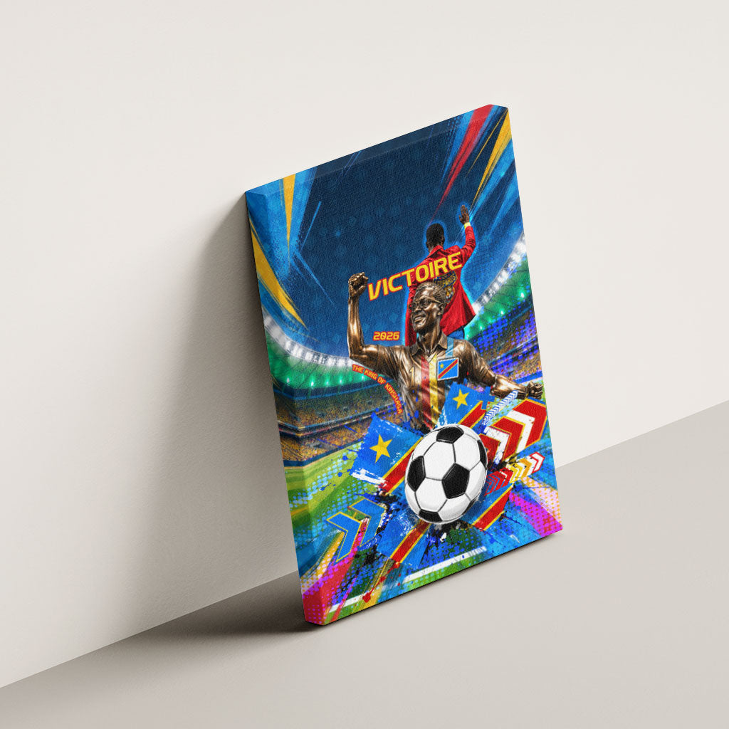 DR Congo Patrice Lumumba Canvas Wall Art Kinshasa Stadium Flag - King Of Kinshasa Football
