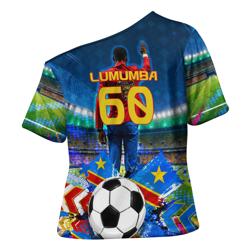 DR Congo Patrice Lumumba Cross Shoulder Shirt Kinshasa Stadium Flag - King Of Kinshasa Football