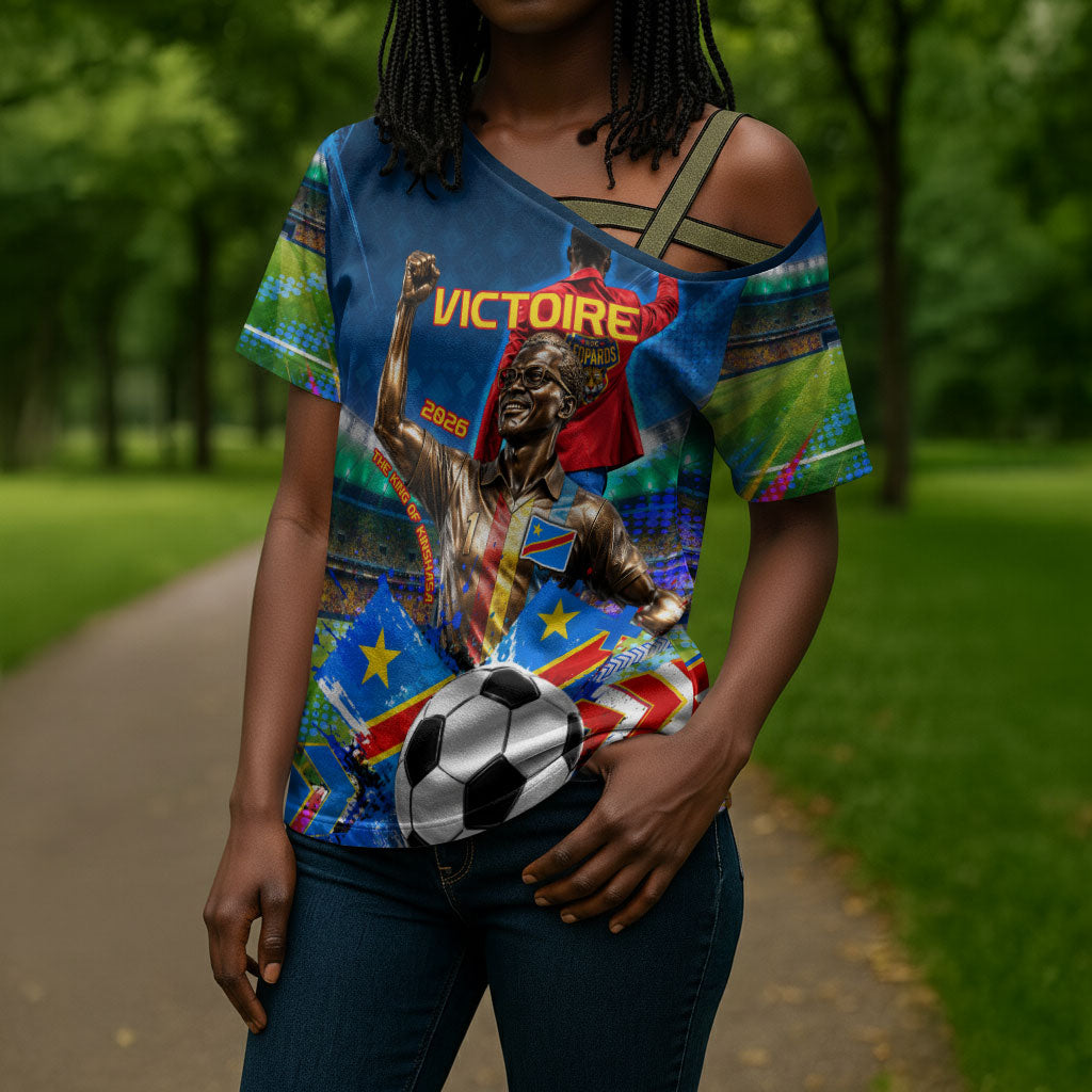 DR Congo Patrice Lumumba Cross Shoulder Shirt Kinshasa Stadium Flag - King Of Kinshasa Football