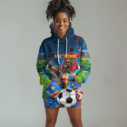 DR Congo Patrice Lumumba Hoodie Dress Kinshasa Stadium Flag - King Of Kinshasa Football