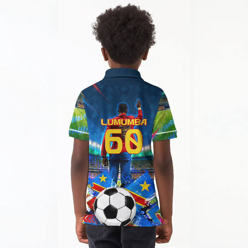DR Congo Patrice Lumumba Kid Polo Shirt Kinshasa Stadium Flag - King Of Kinshasa Football
