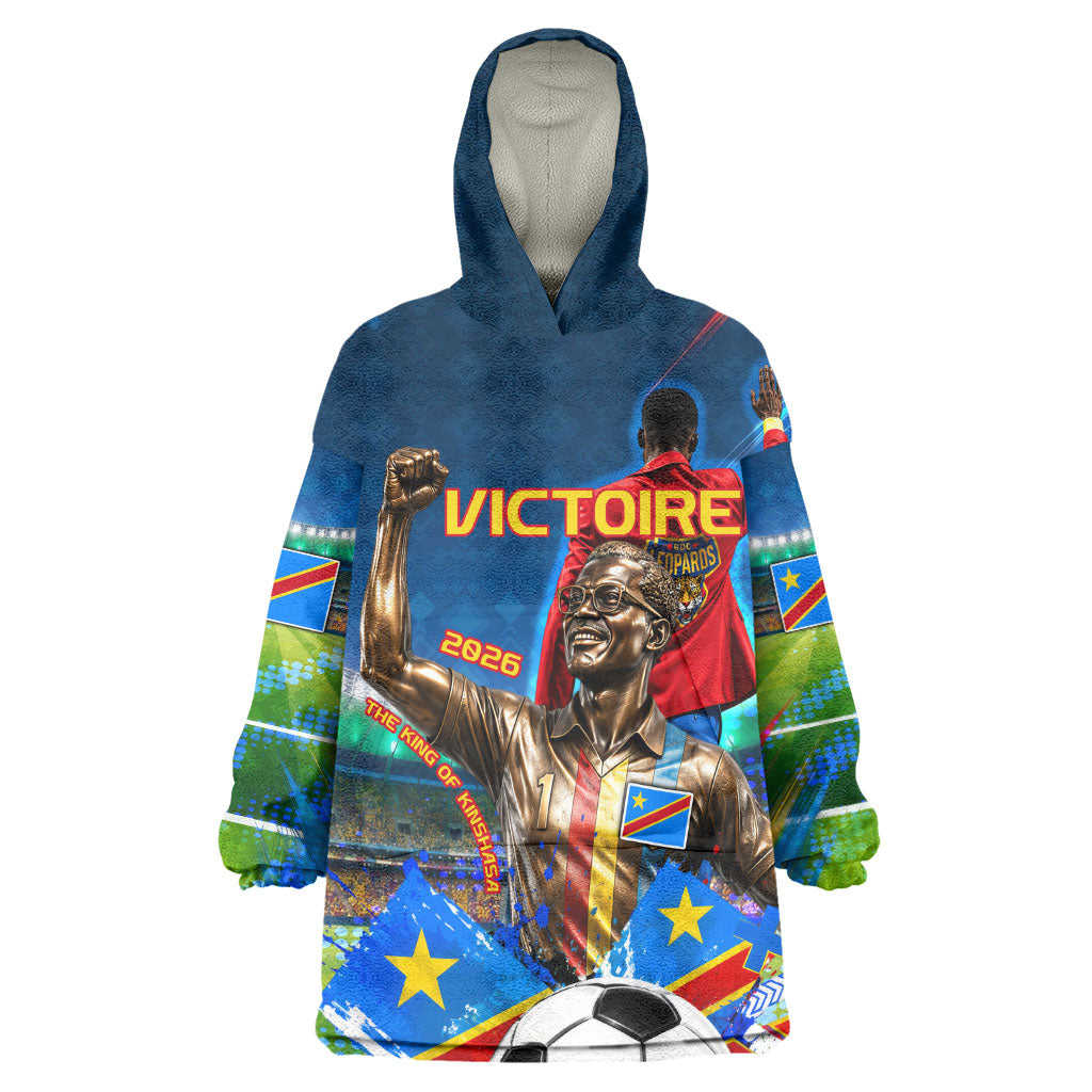 DR Congo Patrice Lumumba Kid Wearable Blanket Hoodie Kinshasa Stadium Flag - King Of Kinshasa Football