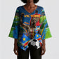 DR Congo Patrice Lumumba Kimono Sleeve Blouse Kinshasa Stadium Flag - King Of Kinshasa Football