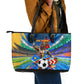 DR Congo Patrice Lumumba Leather Tote Bag Kinshasa Stadium Flag - King Of Kinshasa Football