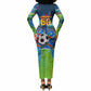 DR Congo Patrice Lumumba Long Sleeve Bodycon Dress Kinshasa Stadium Flag - King Of Kinshasa Football