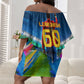 DR Congo Patrice Lumumba Off Shoulder Short Dress Kinshasa Stadium Flag - King Of Kinshasa Football
