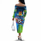 DR Congo Patrice Lumumba Off The Shoulder Long Sleeve Dress Kinshasa Stadium Flag - King Of Kinshasa Football