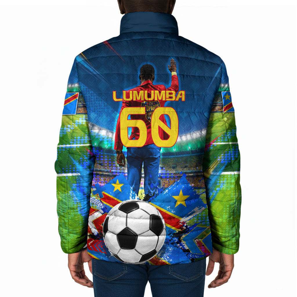 DR Congo Patrice Lumumba Padded Jacket Kinshasa Stadium Flag - King Of Kinshasa Football