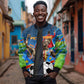 DR Congo Patrice Lumumba Sleeve Zip Bomber Jacket Kinshasa Stadium Flag - King Of Kinshasa Football