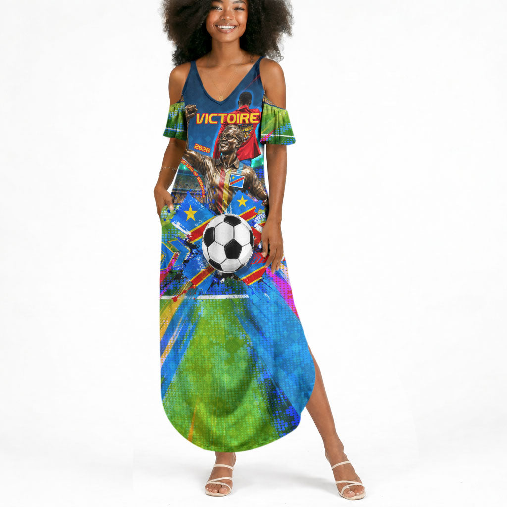 DR Congo Patrice Lumumba Summer Maxi Dress Kinshasa Stadium Flag - King Of Kinshasa Football