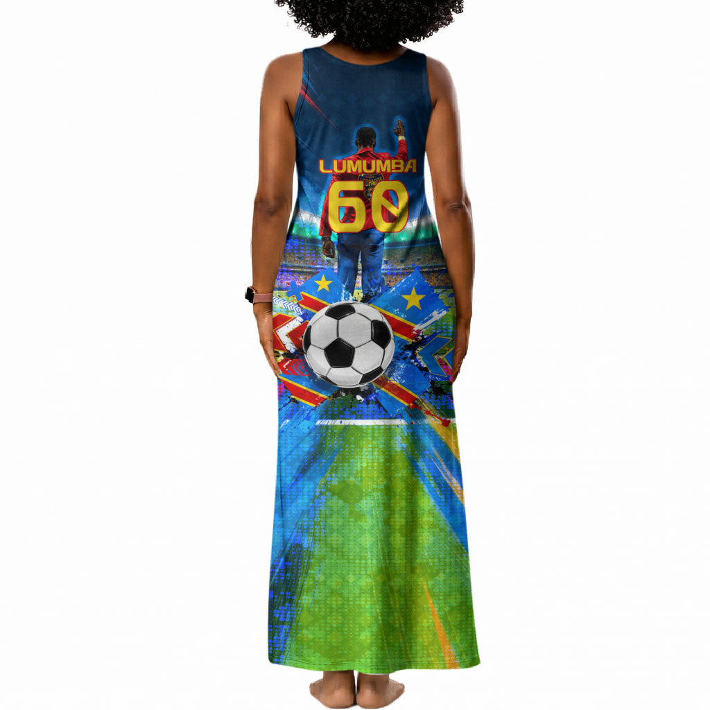 DR Congo Patrice Lumumba Tank Maxi Dress Kinshasa Stadium Flag - King Of Kinshasa Football