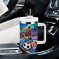 DR Congo Patrice Lumumba Tumbler With Handle Kinshasa Stadium Flag - King Of Kinshasa Football