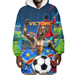 DR Congo Patrice Lumumba Wearable Blanket Hoodie Kinshasa Stadium Flag - King Of Kinshasa Football