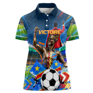 DR Congo Patrice Lumumba Women Polo Shirt Kinshasa Stadium Flag - King Of Kinshasa Football
