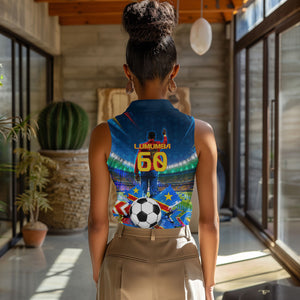 DR Congo Patrice Lumumba Women Sleeveless Polo Shirt Kinshasa Stadium Flag - King Of Kinshasa Football