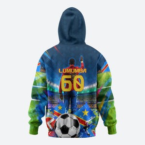 DR Congo Patrice Lumumba Zip Hoodie Kinshasa Stadium Flag - King Of Kinshasa Football
