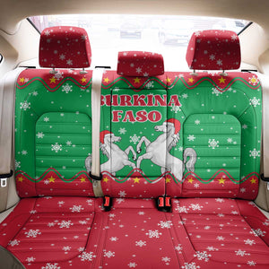 Christmas Burkina Faso Back Car Seat Cover Snowflake Horses and Coat of Arms - African Pride