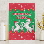 Christmas Burkina Faso Canvas Wall Art Snowflake Horses and Coat of Arms - African Pride