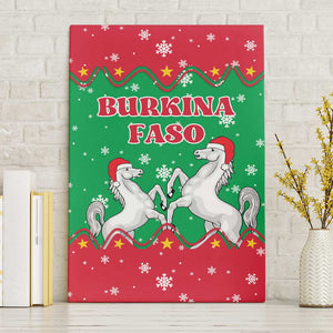 Christmas Burkina Faso Canvas Wall Art Snowflake Horses and Coat of Arms - African Pride