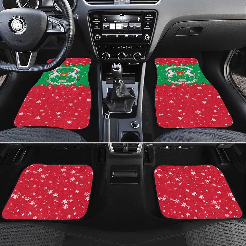 Christmas Burkina Faso Car Mats Snowflake Horses and Coat of Arms - African Pride