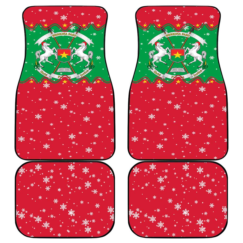 Christmas Burkina Faso Car Mats Snowflake Horses and Coat of Arms - African Pride