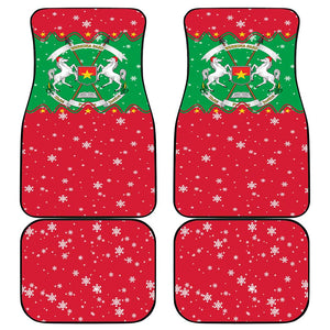 Christmas Burkina Faso Car Mats Snowflake Horses and Coat of Arms - African Pride