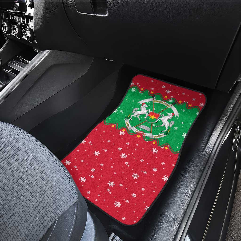 Christmas Burkina Faso Car Mats Snowflake Horses and Coat of Arms - African Pride