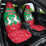 Christmas Burkina Faso Car Seat Cover Snowflake Horses and Coat of Arms - African Pride