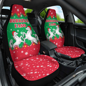 Christmas Burkina Faso Car Seat Cover Snowflake Horses and Coat of Arms - African Pride