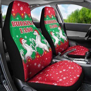 Christmas Burkina Faso Car Seat Cover Snowflake Horses and Coat of Arms - African Pride