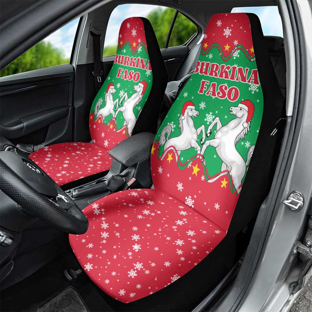 Christmas Burkina Faso Car Seat Cover Snowflake Horses and Coat of Arms - African Pride