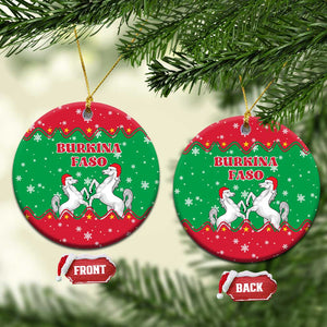Christmas Burkina Faso Ceramic Ornament Snowflake Horses and Coat of Arms - African Pride