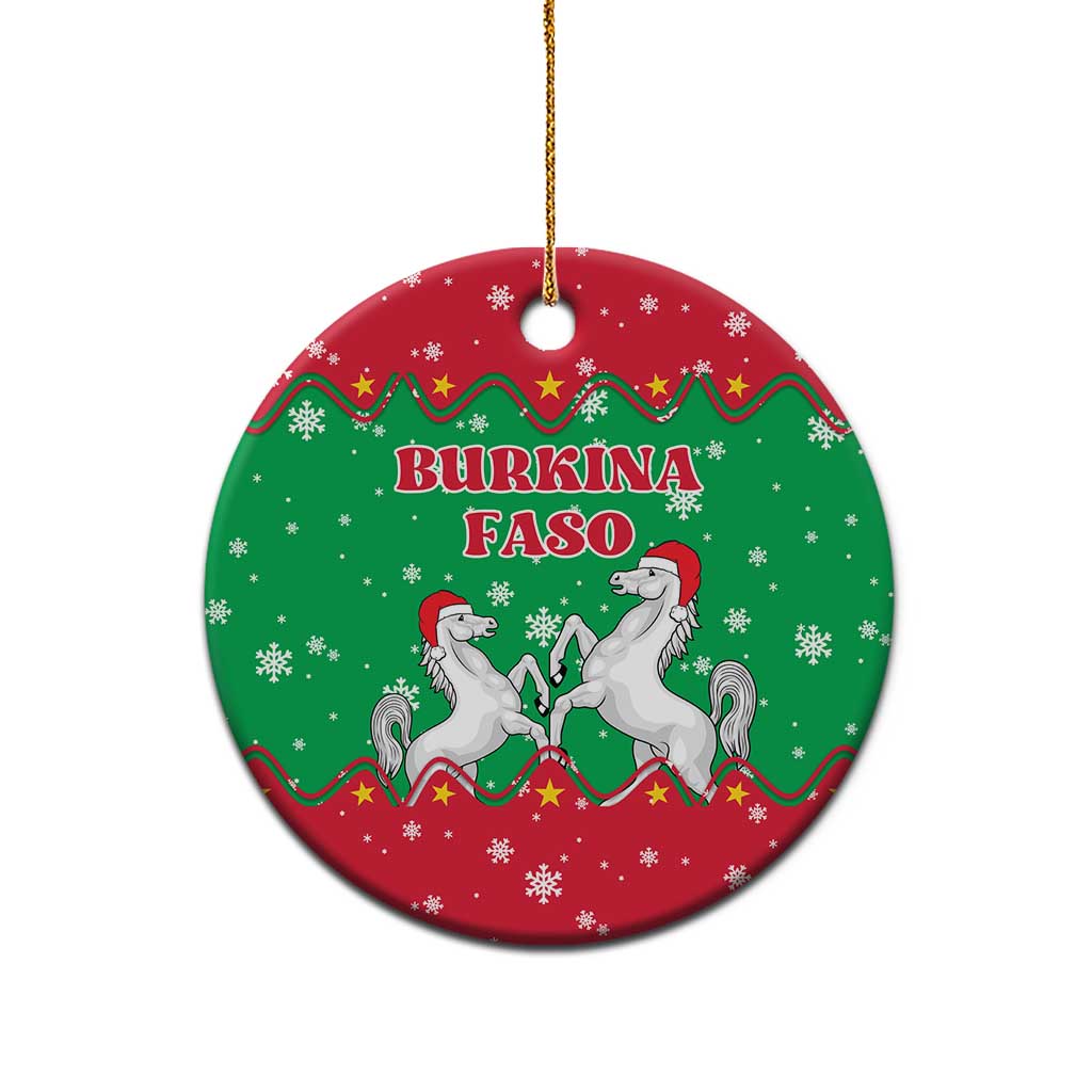 Christmas Burkina Faso Ceramic Ornament Snowflake Horses and Coat of Arms - African Pride