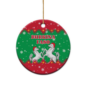 Christmas Burkina Faso Ceramic Ornament Snowflake Horses and Coat of Arms - African Pride