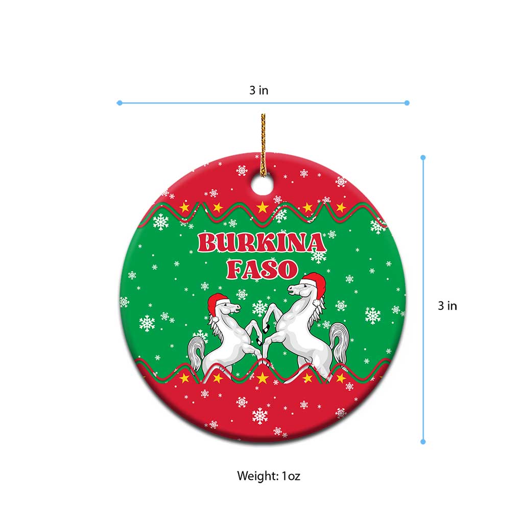 Christmas Burkina Faso Ceramic Ornament Snowflake Horses and Coat of Arms - African Pride
