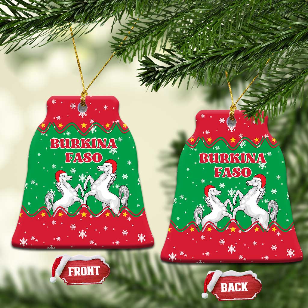 Christmas Burkina Faso Ceramic Ornament Snowflake Horses and Coat of Arms - African Pride