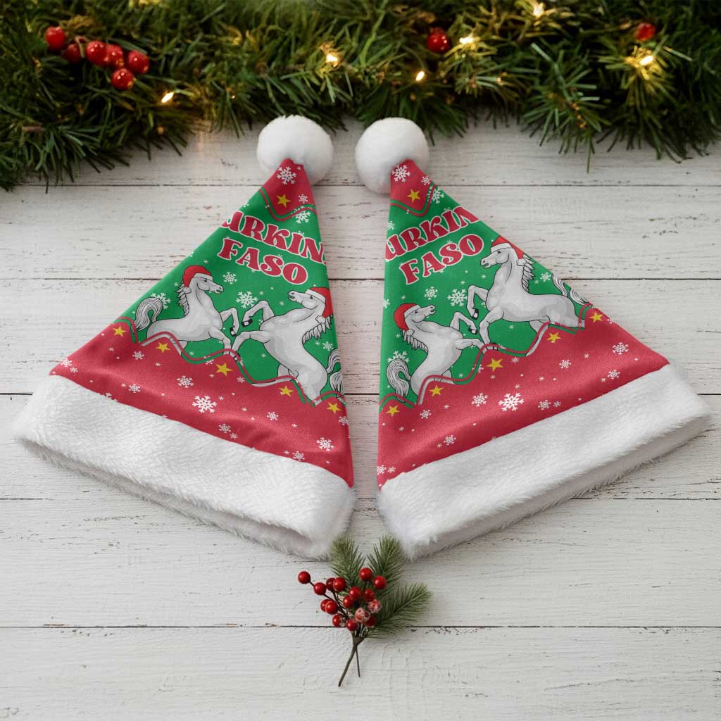 Christmas Burkina Faso Christmas Santa Hat Snowflake Horses and Coat of Arms - African Pride