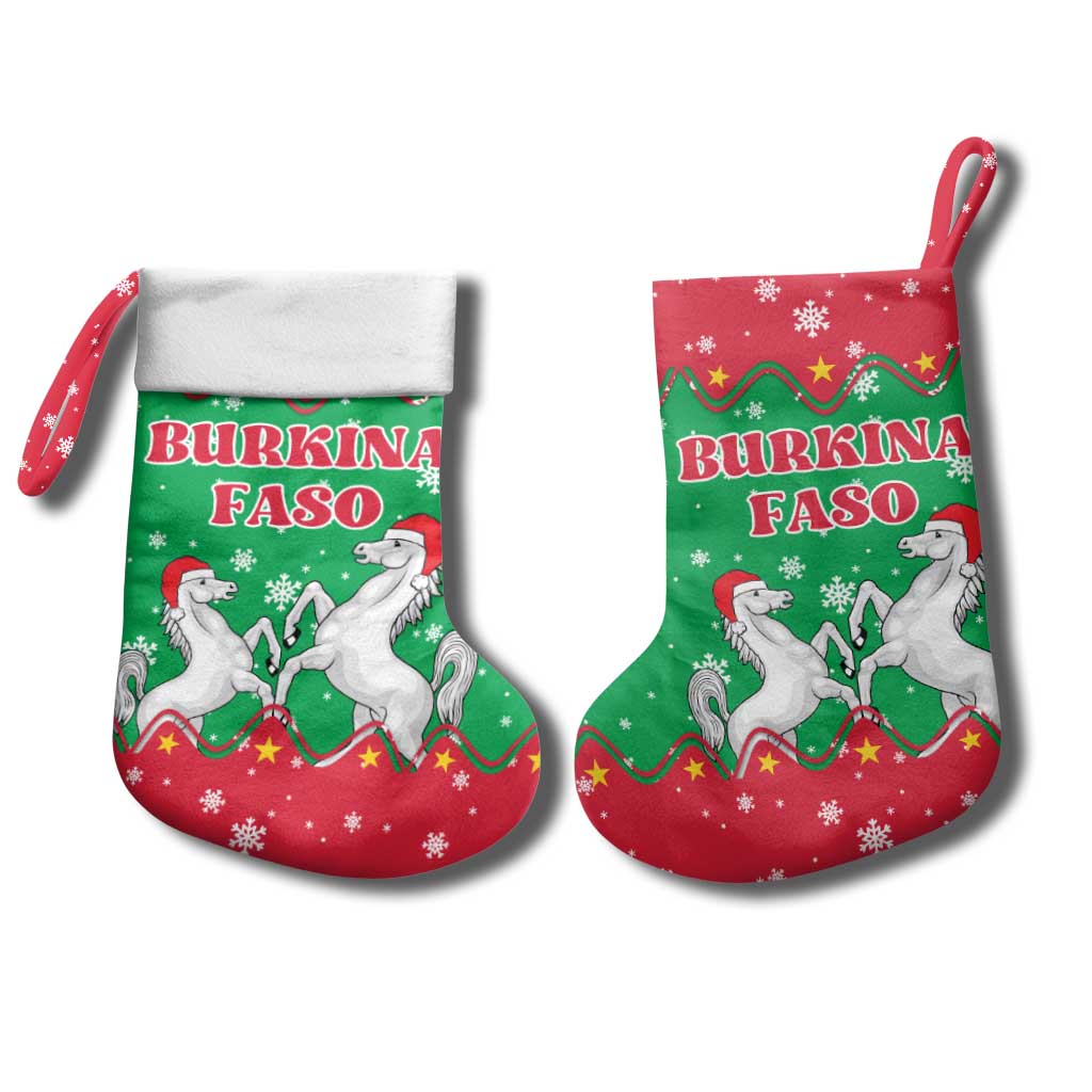 Christmas Burkina Faso Christmas Stocking Snowflake Horses and Coat of Arms - African Pride