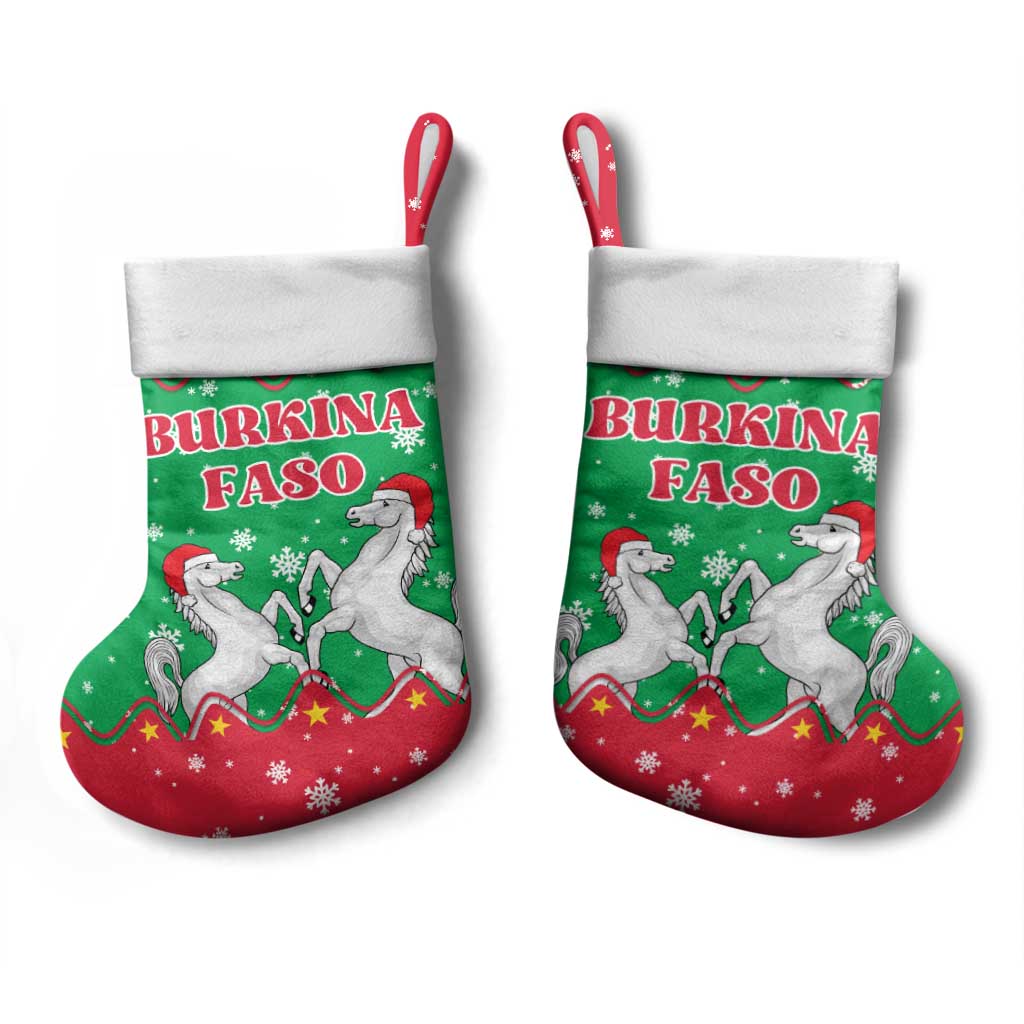 Christmas Burkina Faso Christmas Stocking Snowflake Horses and Coat of Arms - African Pride
