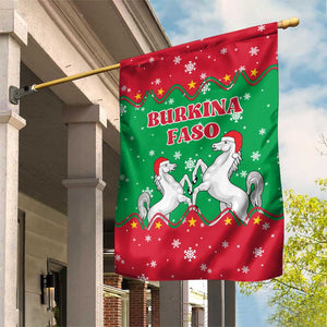 Christmas Burkina Faso Garden Flag Snowflake Horses and Coat of Arms - African Pride