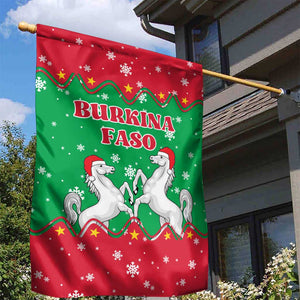 Christmas Burkina Faso Garden Flag Snowflake Horses and Coat of Arms - African Pride