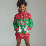Christmas Burkina Faso Hoodie Dress Snowflake Horses and Coat of Arms - African Pride